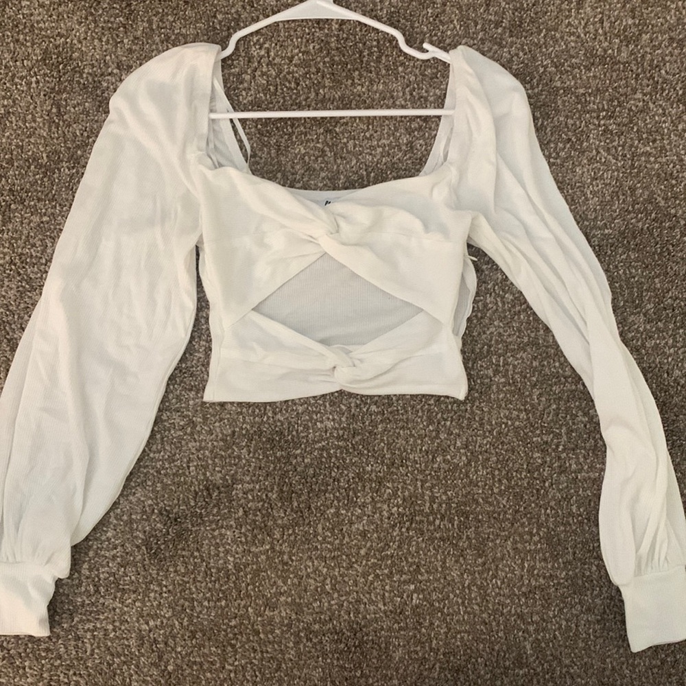 white princess polly cropped long sleeve